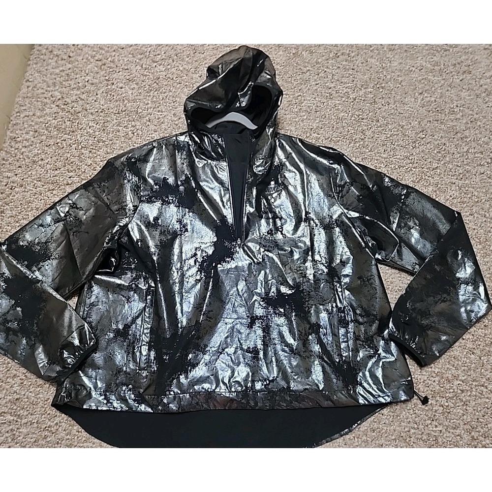 Nike Black Metallic Hooded Windbreaker